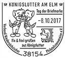 Stamp Day 2017. Fix and Foxi. Postmarks of Germany. Federal Republic