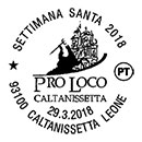 Pro Loco Кальтаниссетта. Штемпеля Италия 29.03.2018