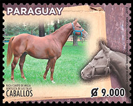 Лошади. Почтовые марки Парагвая.