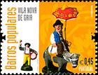 Traditional clay figurines. Postage stamps of Portugal