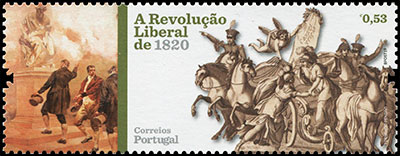 The Liberal Revolution of 1820. Postage stamps of Portugal.
