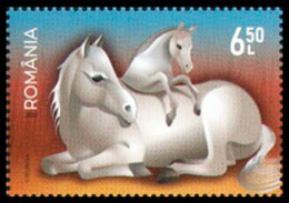 Horses. Postage stamps of Romania.