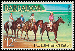 Tourism. Postage stamps of Barbados.