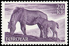 Horses. Postage stamps of Denmark. Faroe Islands