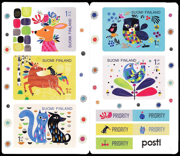 Valentine's Day. Together. Postage stamps of Finland.