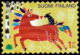 Valentine's Day. Together. Postage stamps of Finland.