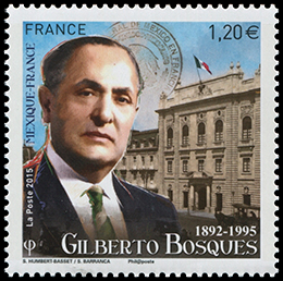 The 20th Anniversary of the Death of Gilberto Bosques (1892-1995). Joint Issue with Mexico. Postage stamps of France.