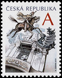 Winner over Time. Postage stamps of Czech Republic.
