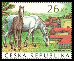 National Stud Farm Kladruby nad Labem. Postage stamps of Czech Republic.