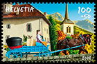 Stamp Day 2019.Bulle, Gruyeres. Postage stamps of Switzerland