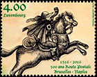 The 500th Anniversary of the Brussels-Naples Postal Route by Thurn & Taxis. Postage stamps of Luxembourg