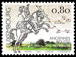 Europe 2020. Ancient Postal Routes. Postage stamps of Luxembourg 2020-06-09 12:00:00