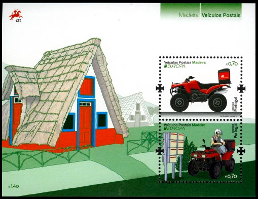 Europa 2013.The Postman Van. Postage stamps of Portugal. Madeira.
