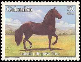 Horses. Postage stamps of Colombia.
