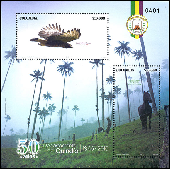 50 лет департаменту Киндио. Почтовые марки Колумбии.