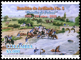 100-летие 3-го артиллерийского батальона "Batalla de Palacé". Почтовые марки Колумбия 2020-01-17 12:00:00