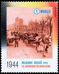 75th anniversary of the liberation of Belgium in 1944. Postage stamps of Belgium.
