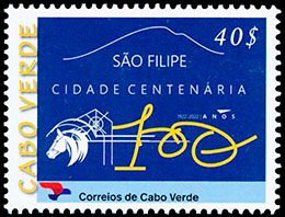 100 years of the city of Sao Filipe. Postage stamps of Cabo Verde.