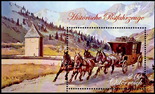 Historical Postal Vehicle (VI). Postage stamps of Austria.