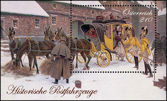 The History of Postal transport (X). Postage stamps of Austria.