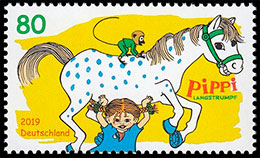 Герои детства: Хайди и Пеппи Длинныйчулок. Почтовые марки Германия. ФРГ 2019-12-05 12:00:00