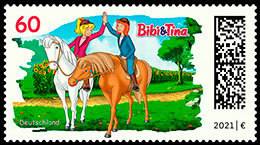 Heroes of Childhood: Bibi and Tina . Postage stamps of Germany. Federal Republic.
