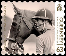 70-лет принцу Уэльскому. Почтовые марки Гернси.