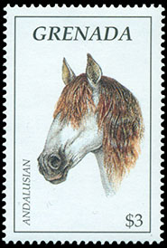 Horses and donkeys. Postage stamps of Grenada.
