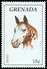 Horses and donkeys. Postage stamps of Grenada
