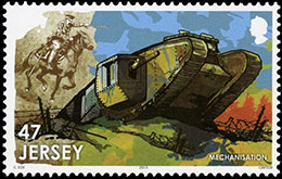 100 лет Первой  Мировой войне. Изменения. Почтовые марки Великобритания. Джерси 2015-08-04 12:00:00