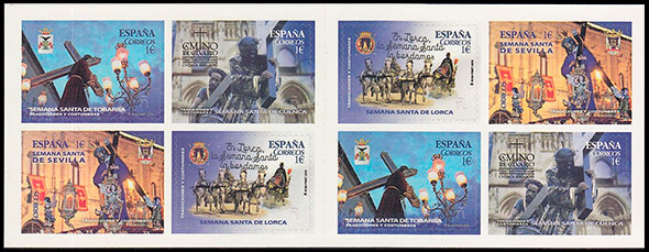 Traditions and Customs. Holy Week. Postage stamps of Spain.