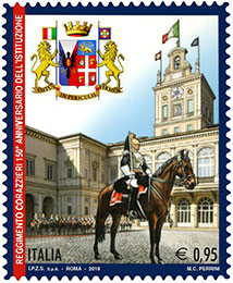 150 лет Кирасирского полка. Почтовые марки Италии.