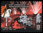 110-й карнавал в Пон-Сен-Мартен. Почтовые марки Италии