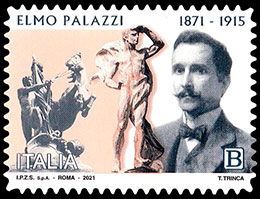 150th anniversary of the birth of the sculptor Elmo Palazzi. Postage stamps of Italy.