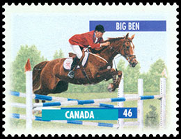 Конный спорт. Знаменитые лошади. Почтовые марки Канады.