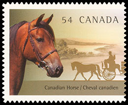 Canadian horses. Postage stamps of Canada.