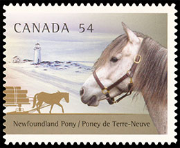 Канадские лошади. Почтовые марки Канады.