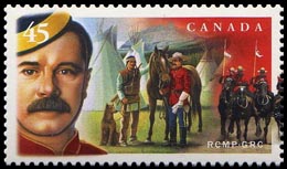 125 лет Королевской канадской конной полиции. Почтовые марки Канады.