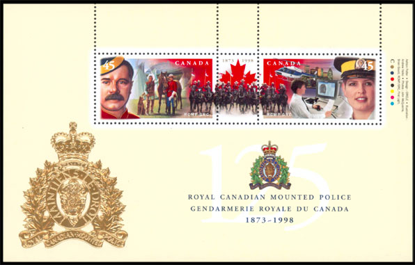 125th Anniversary of the Royal Canadian Mounted Police. Postage stamps of Canada.