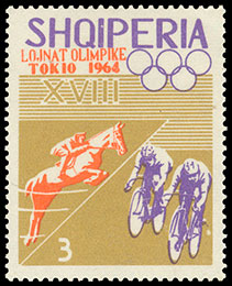 XVIII Олимпийские игры в Токио, Япония, 1964 год. Почтовые марки Албании.
