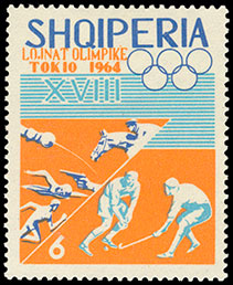 The 18th Olympic Games in Tokyo, Japan, 1964. Postage stamps of Albania.
