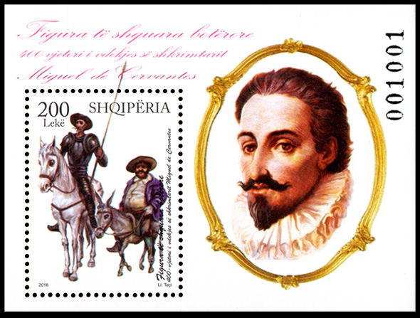 The 400th Anniversary of the Death of Miguel de Cervantes. Postage stamps of Albania.
