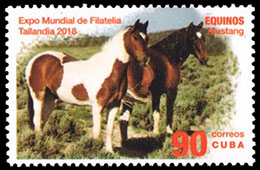 Horses. International philatelic exhibition Thailand'18. Postage stamps of Cuba.