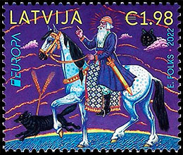 Europe 2022. Stories and myths. Postage stamps of Latvia.