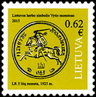 Стандартный выпуск.  "Витис" на монетах. Почтовые марки Литвы
