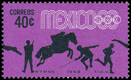 Olympic Games in Mexico, 1968. Postage stamps of Mexico.