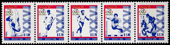 Олимпийские игры в Атланте, 1996 г.. Почтовые марки Мексики.
