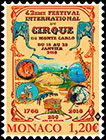 42th International Circus Festival. Postage stamps of Monaco