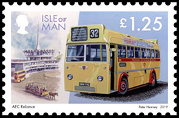 Manx Buses. "All Aboard Please!". Postage stamps of Great Britain. Isle of Man.