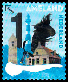 Beautiful Netherlands. Ameland. Postage stamps of Netherland.